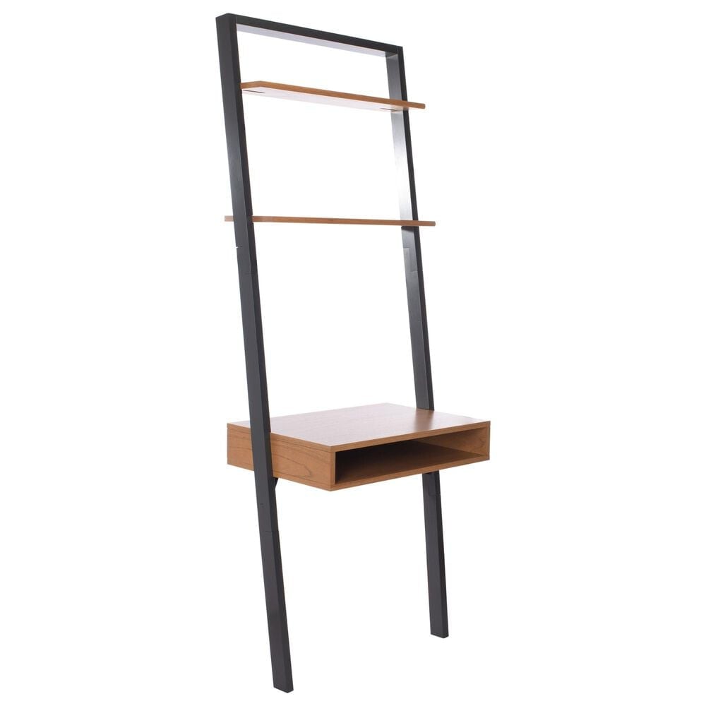 Safavieh Kamy 2-Shelf Leaning Desk in Natural/Charcoal, , large