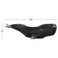 Maple and Jade 7" x 24" Whale Sculpture in Distressed Black, , large