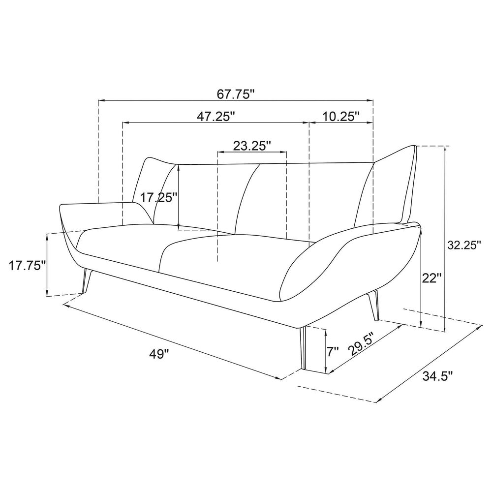 37B Acton Stationary Loveseat in Blue, , large