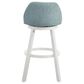 Armen Living Erika Swivel Bar Height Stool with Light Blue Upholstery in White, , large