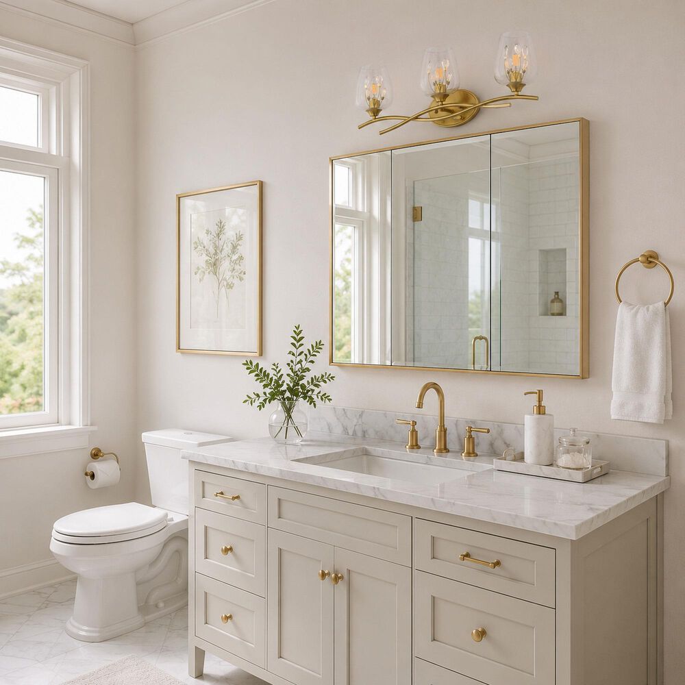 Vaxcel Wilmette 3-Light Bathroom Vanity in Champagne Gold, , large