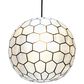 Creative Coop Simone 14" Pendant with Pearly White Shade in Black, , large