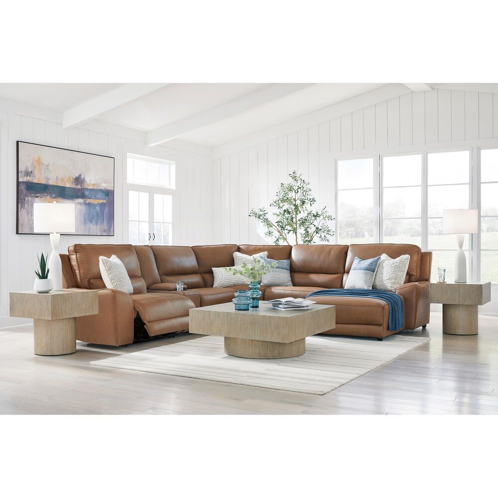 Ashley DeepWakes 6-Piece Power Right-Facing Sectional with Chaise in Caramel, , large