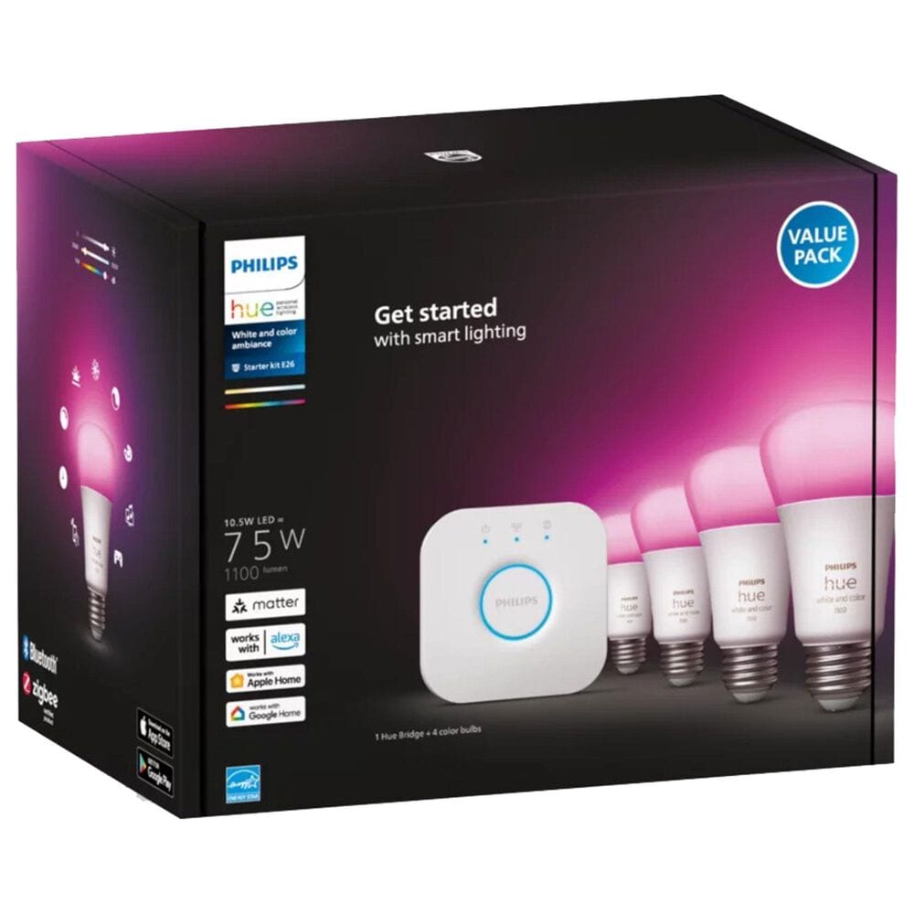 Philips Hue Bridge 2.0 &amp; E26 Starter Kit 4pk, , large