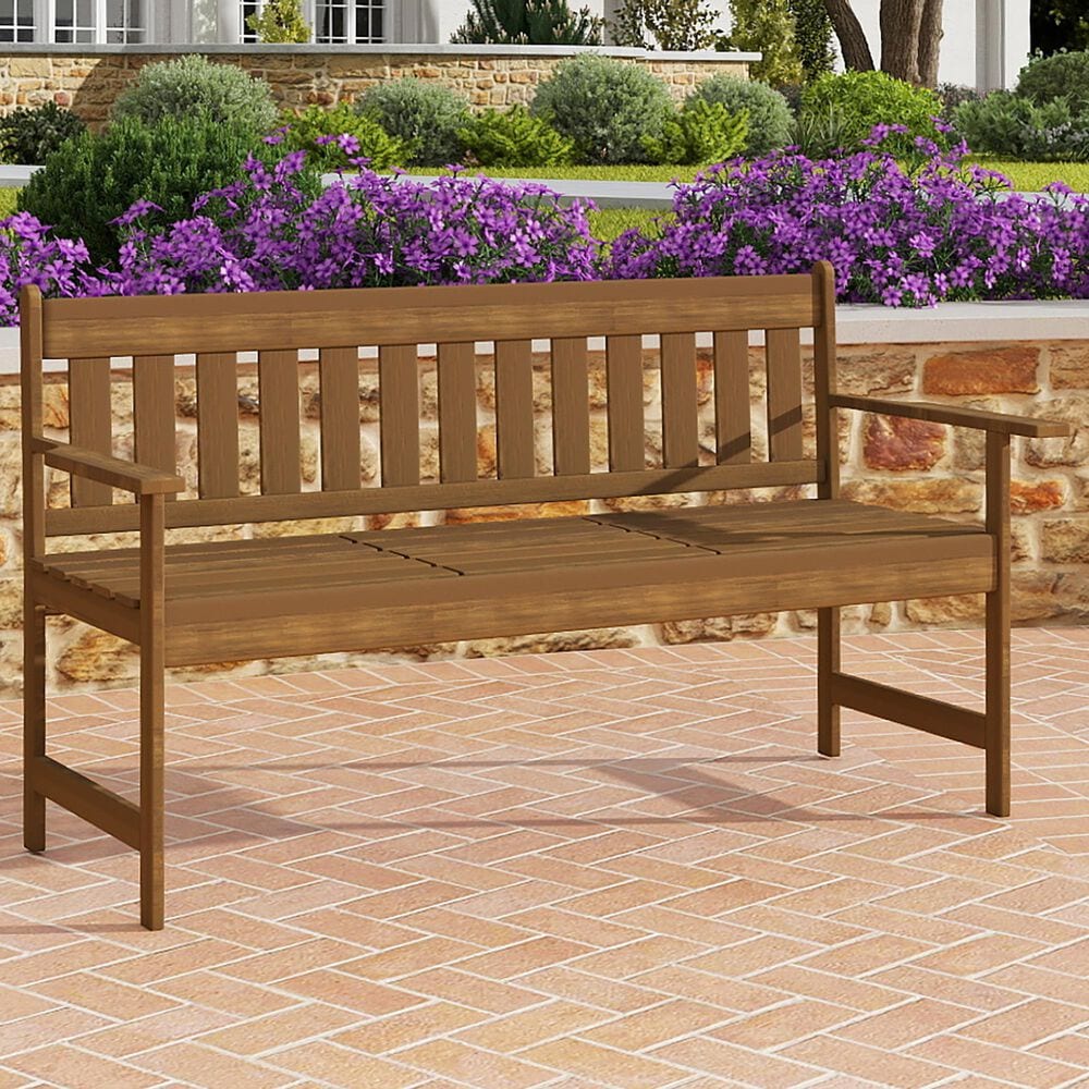 Noviland Patio Occasional Bench in Teak Oil, , large