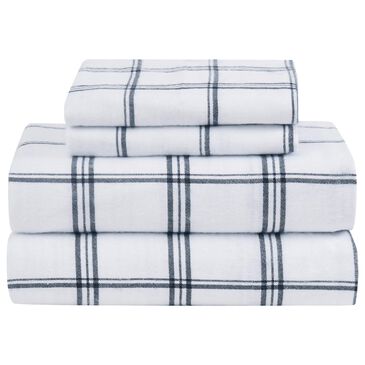 Pem America Truly Soft Bristol 3-Piece Twin Sheet Set in White and Black, , large