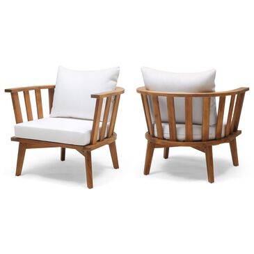 Noble House Solano Patio Club Chair in White (Set of 2), , large