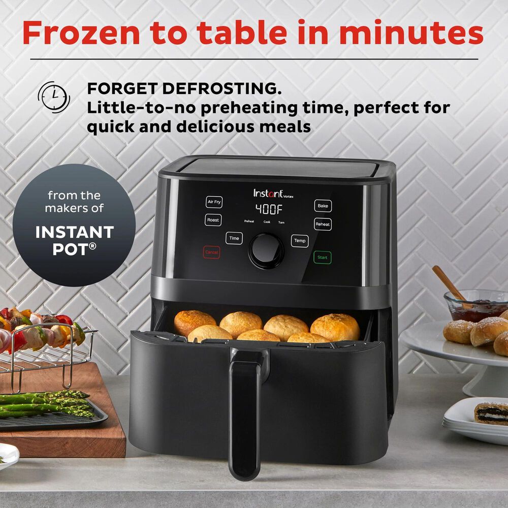 SUR LA TABLE KITCHEN ESSENTIALS 4-in-1 Compact 5-Quart Basket Air Fryer  with Window for Easy Viewing, Digital Touchscreen Display with 8-Presets,  Air