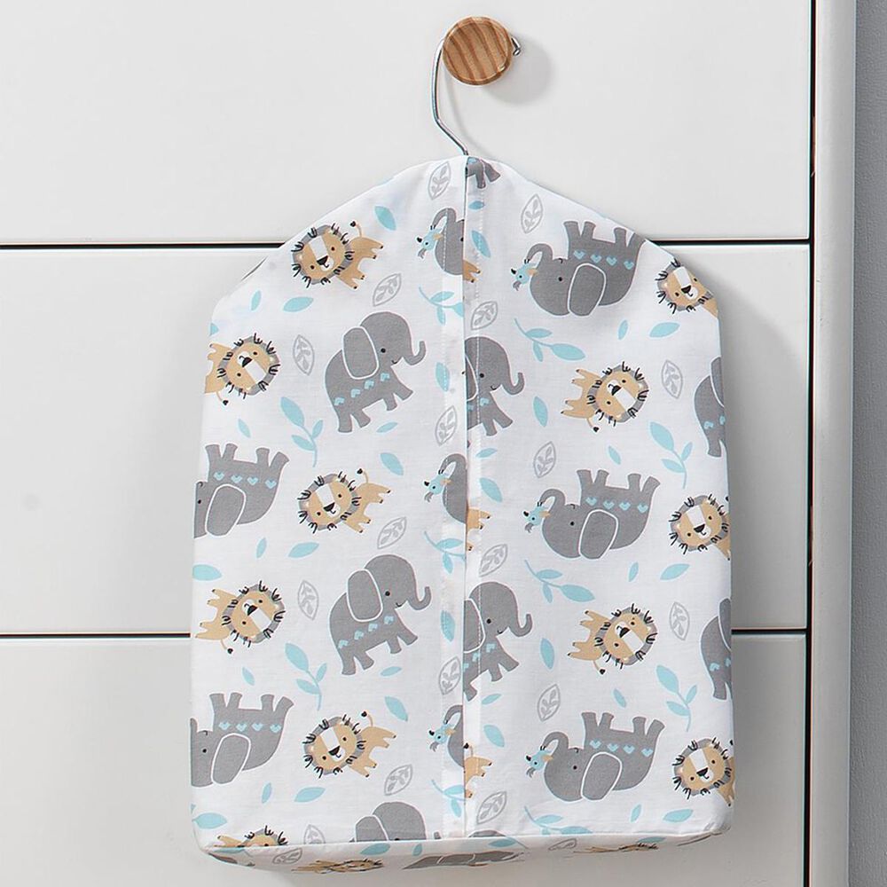 Lambs and Ivy Jungle Fun Diaper Stacker in Gray and Blue, , large