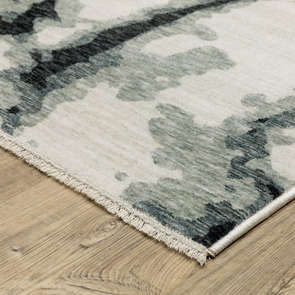 Oriental Weavers Echo ECH08 Blue and Ivory 3&#39;3&quot; x 5&#39; Area Rug, , large
