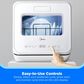Midea 17" Portable Countertop Dishwasher with 5L Built-in Water Tank in White, , large
