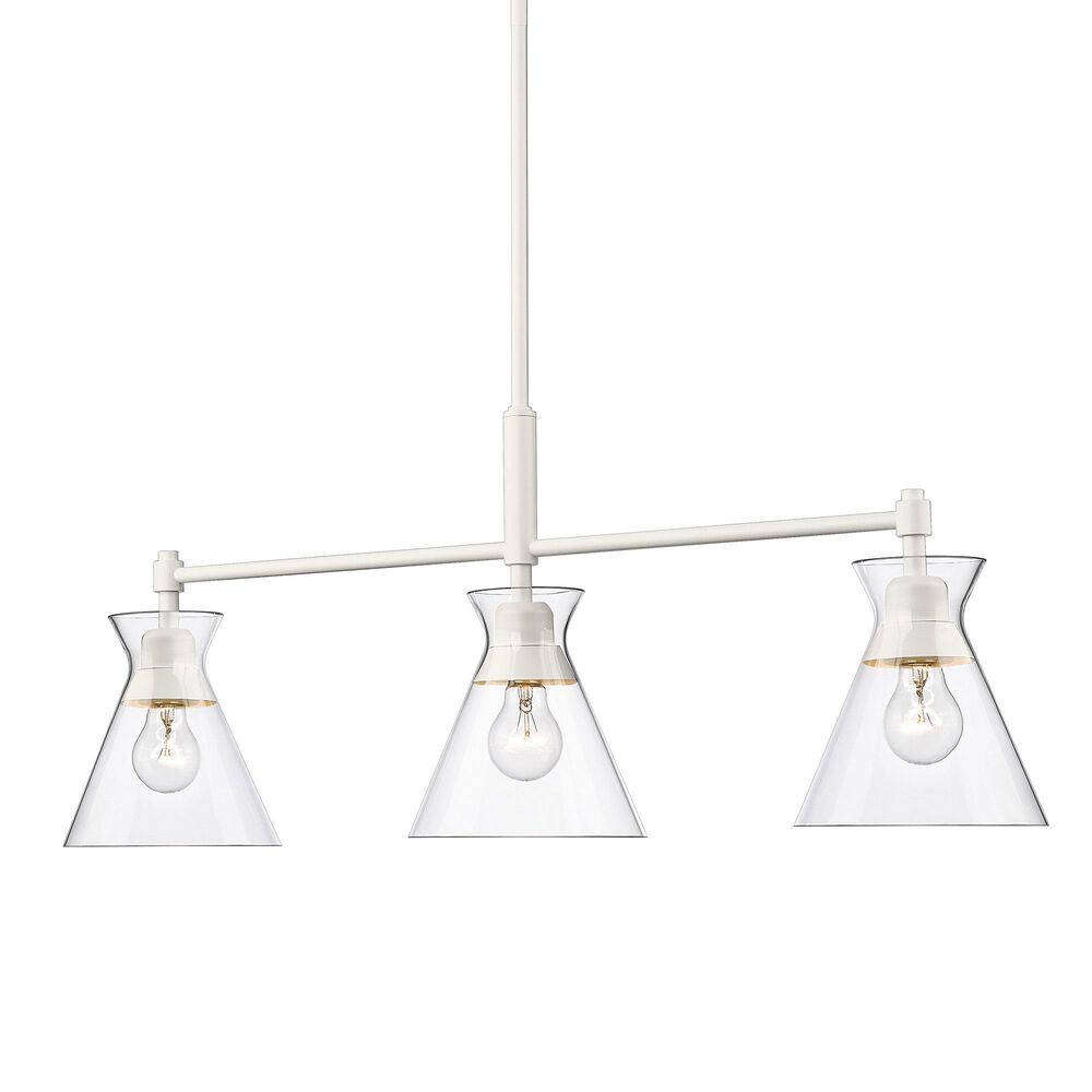 Golden Lighting Malta 3-Light Linear Pendant in Matte White, , large