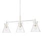 Golden Lighting Malta 3-Light Linear Pendant in Matte White, , large