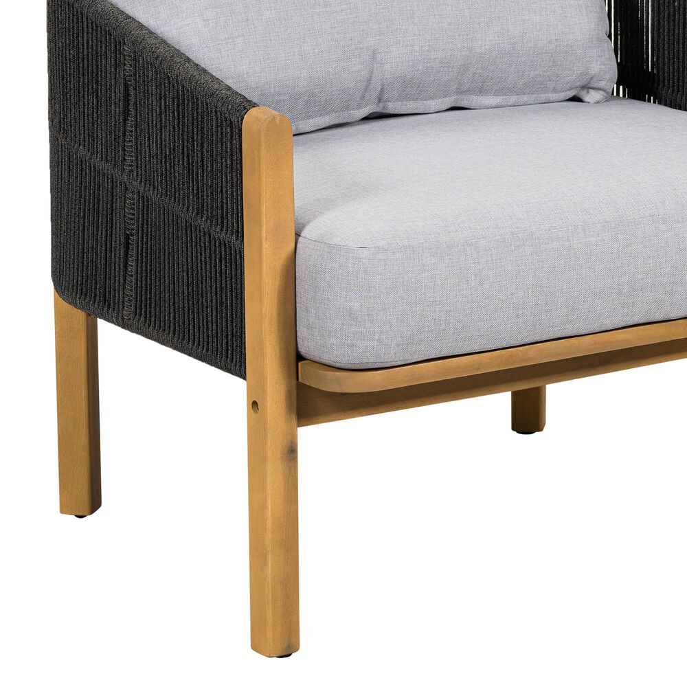 Hearth and Haven Grotta Outdoor Club Chair with Light Teak Frame in Gray (Set of 2), , large