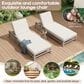 HOMLUX Patio Chaise Lounge with Square Backrest in Gray, , large