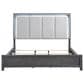 New Heritage Design Odessa Queen Upholstered Bed in Charcoal and Silver, , large