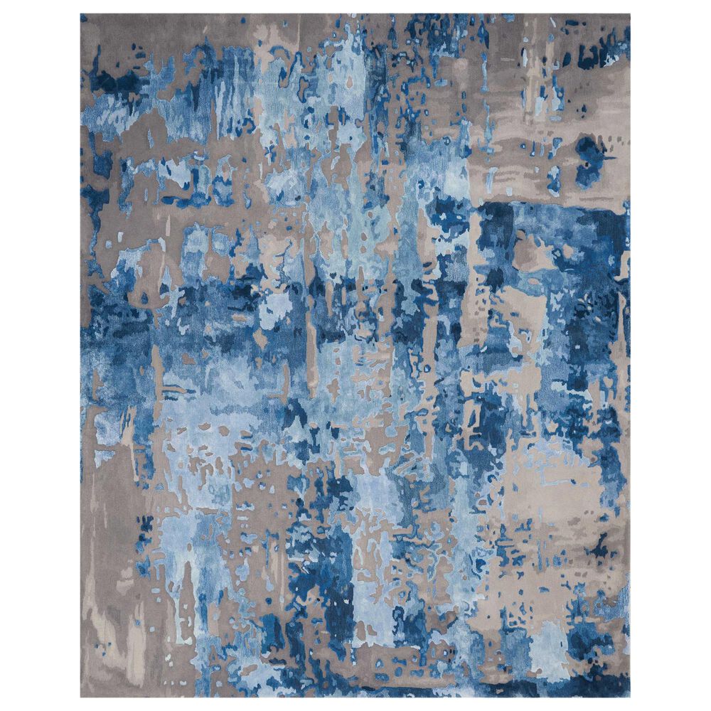 Nourison Prismatic PRS10 7"9" x 9"9" Blue and Grey Area Rug, , large