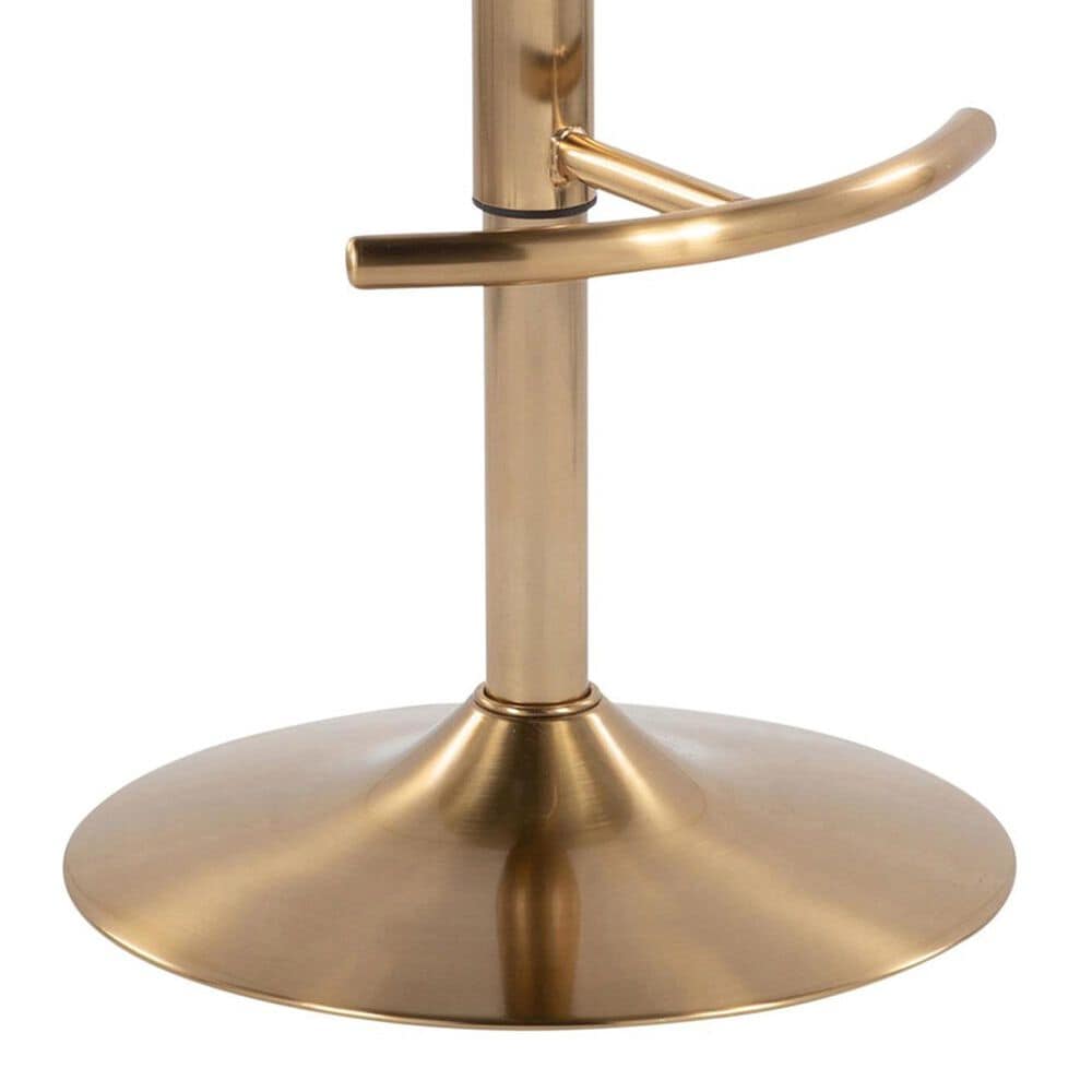 LumiSource Grotto Adjustable Bar Stool with Black Velvet Upholstery in Gold (Set of 2), , large