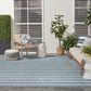 Nourison Positano POS03 Navy and Ivory 9" x 12" Indoor/Outdoor Area Rug, , large