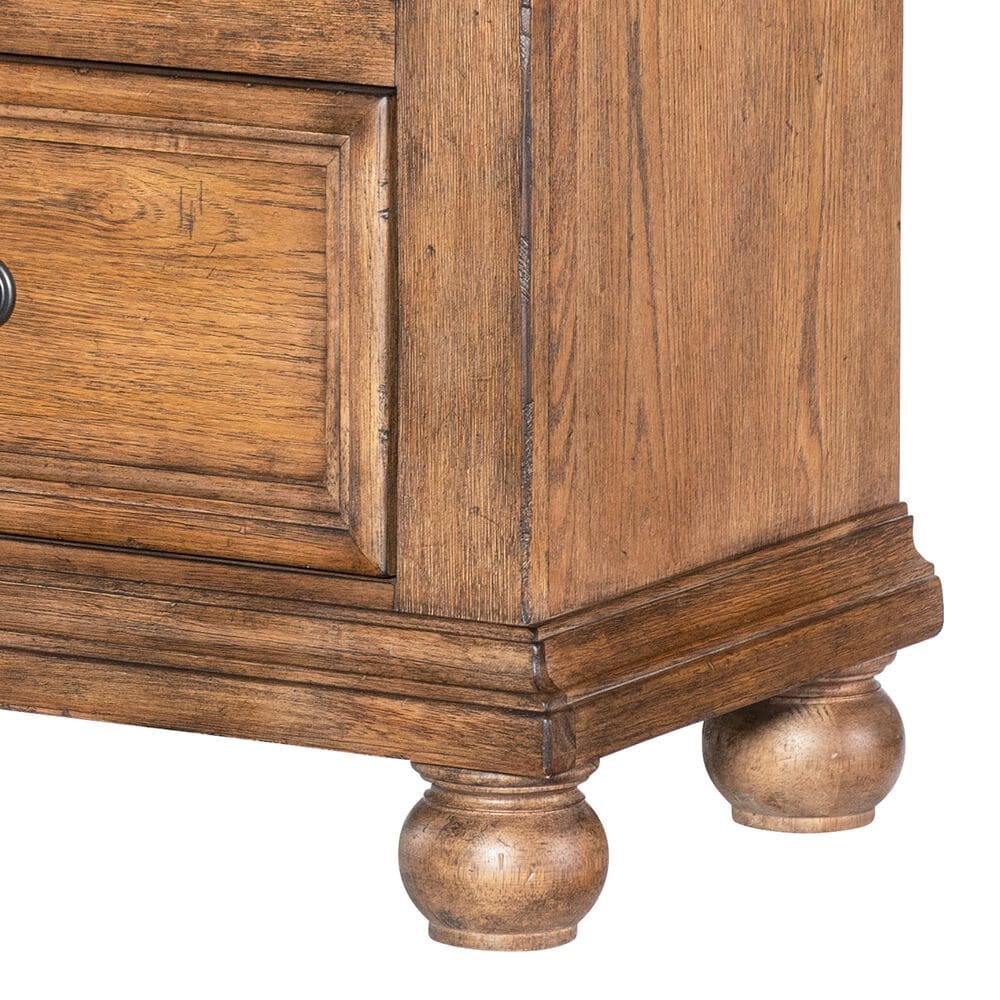 Country Living Vintage Market 2-Drawer Apothecary Nightstand in Barnwood Oak with Outlets and USB Ports, , large