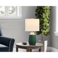 Cal Lighting Crotone Ceramic Table Lamp in Dipped Emerald and Antique Brass, , large