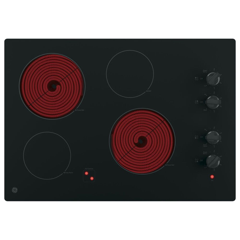 GE Appliances GE 30&quot; Built-In Electric Cooktop with Knob Control in Black JP3030DWBB, , large