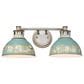 Golden Lighting Kinsley 2-Light Bath Vanity with Antique Black Shade in Aged Galvanized Steel, , large