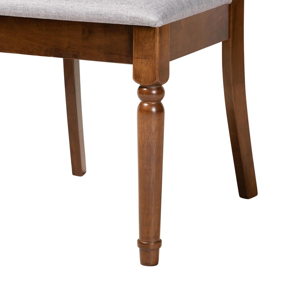 Baxton Studio Lucie Dining Chair in Grey/Walnut Brown &#40;Set of 2&#41;, , large