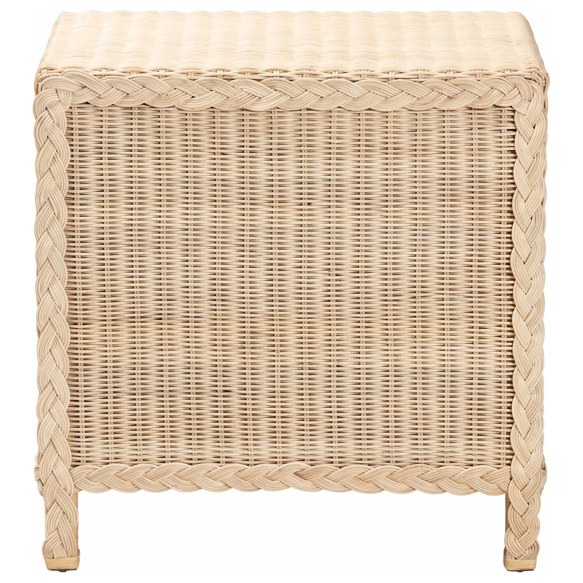 Baxton Studio Lanica 3-Drawer Nightstand in Sun Bleached