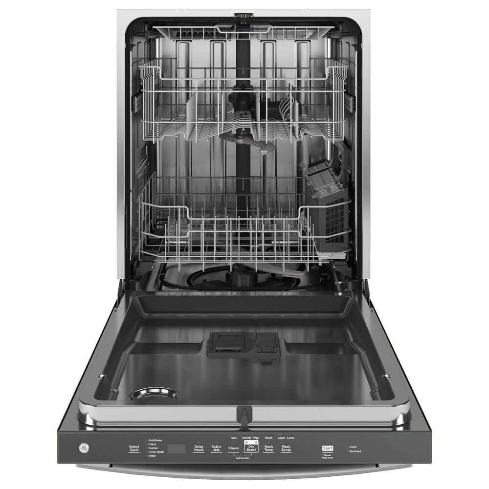 GE Appliances 2-Piece Kitchen Package with 27.7 Cu. Ft. French-Door Refrigerator and Rounded Handle Dishwasher in Fingerprint Resistant Stainless, , large