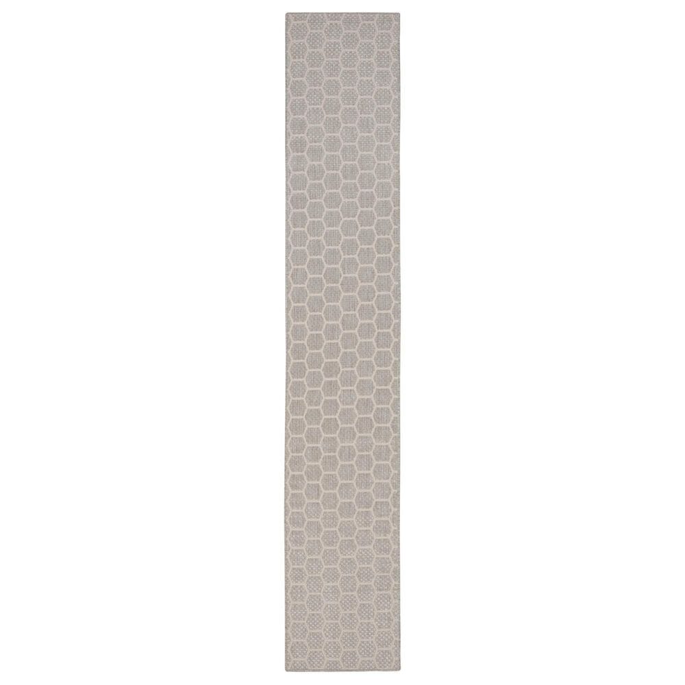 Nourison Twist Reversible 2"2" x 10" Grey Indoor/Outdoor Runner, , large