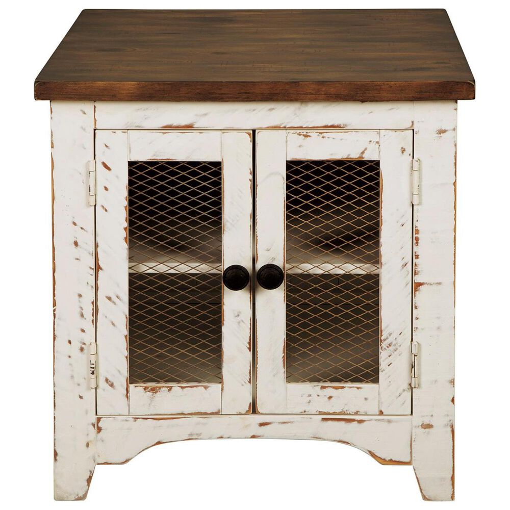 Ashley Wystfield End Table in Vintage White and Warm Brown, , large