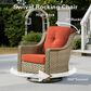 HOMLUX 11-Piece Patio Conversation Set with LED Coffee Table in Orange Red, , large