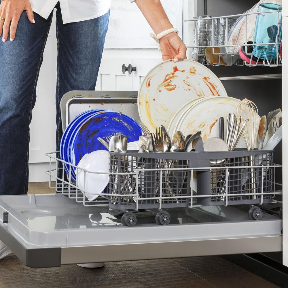 GE Appliances 24" Electronic Touch Built-In Dishwasher in Black, , large