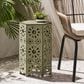 Hearth and Haven Eliana 12" Patio Side Table in Green, , large