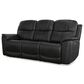 Flexsteel Crew 2-Piece Leather Power Reclining Living Room Set in Raven, , large