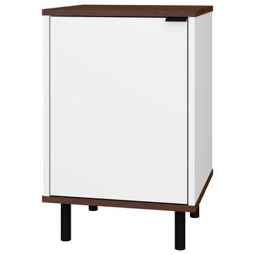 Dayton Mosholu 2 Shelf Nightstand in White/Nut Brown, , large