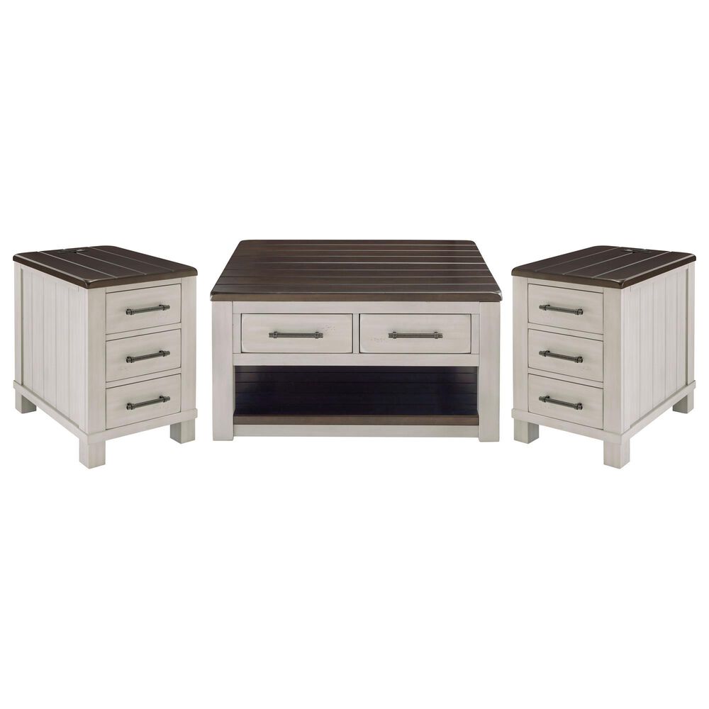 Ashley Darborn 3-Piece Occasional Table Set in Light Gray and Brown Cherry, , large