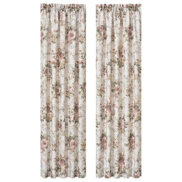Royal Court Chablis 84" x 41" Window Panel Pair in Rose Gold, Taupe and Green, , large