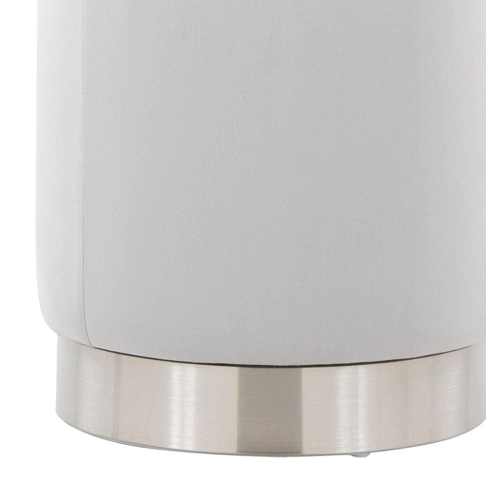 Lumisource Marla Vanity Stool with Silver Upholstered in Chrome, , large