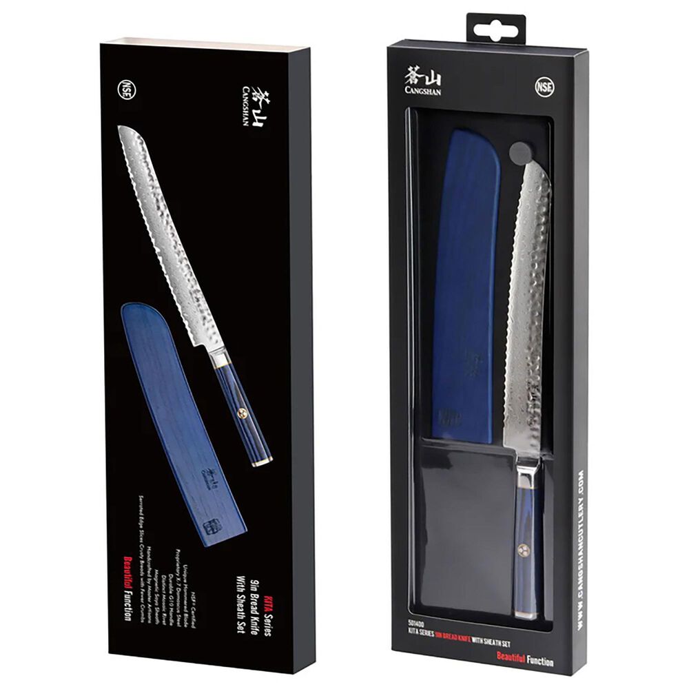 Cangshan Kita 9&quot; Bread Knife in Blue and Black, , large