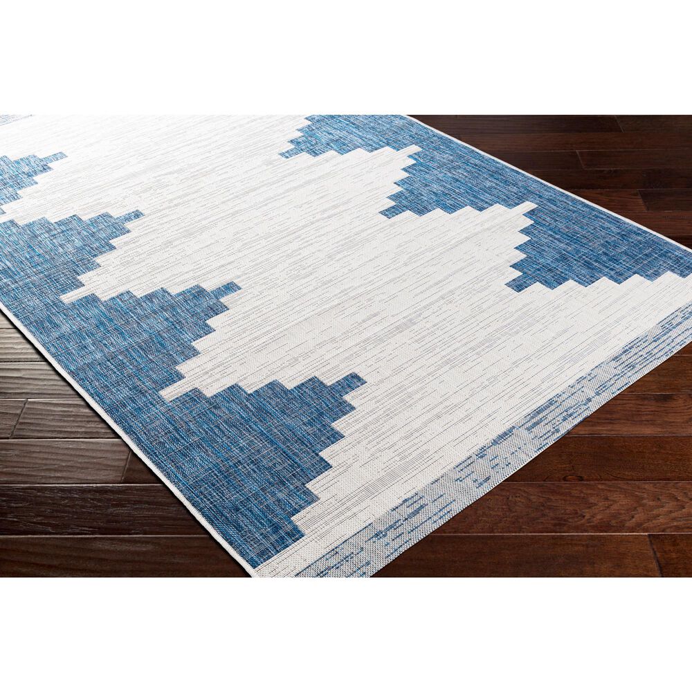 Surya Eagean EAG-2355 Dark Blue, Off-White, Navy and Pale Blue 8&#39;10&quot; x 12&#39; Indoor/Outdoor Area Rug, , large