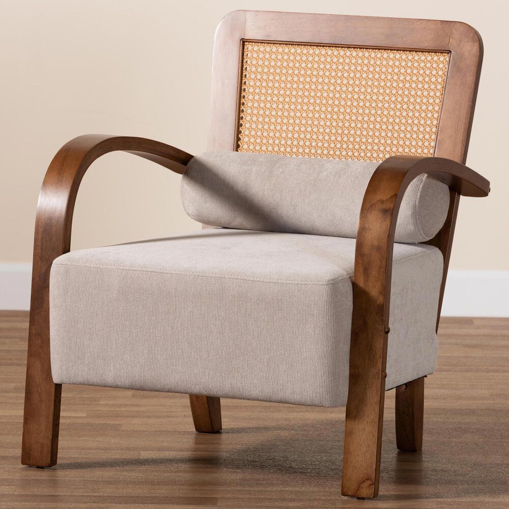 Baxton Studio Sage Arm Chair in Light Grey, , large