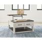 Ashley Darborn Lift Top Cocktail Table in Gray and Brown, , large