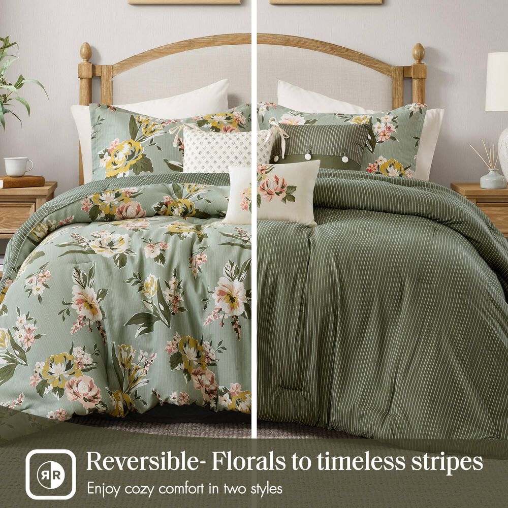 Hampton Park Salara 7-Piece King Comforter Set in Green, , large