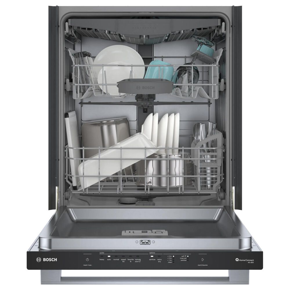 Bosch 100 Series Premium 24&#39;&#39; Built-In Bar Handle Dishwasher with 8 Wash Cycles in Stainless Steel, , large