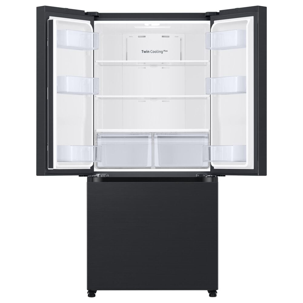 Samsung 17.5 Cu. Ft. 3-Door French Door Refrigerator in Black Caviar Matt, , large