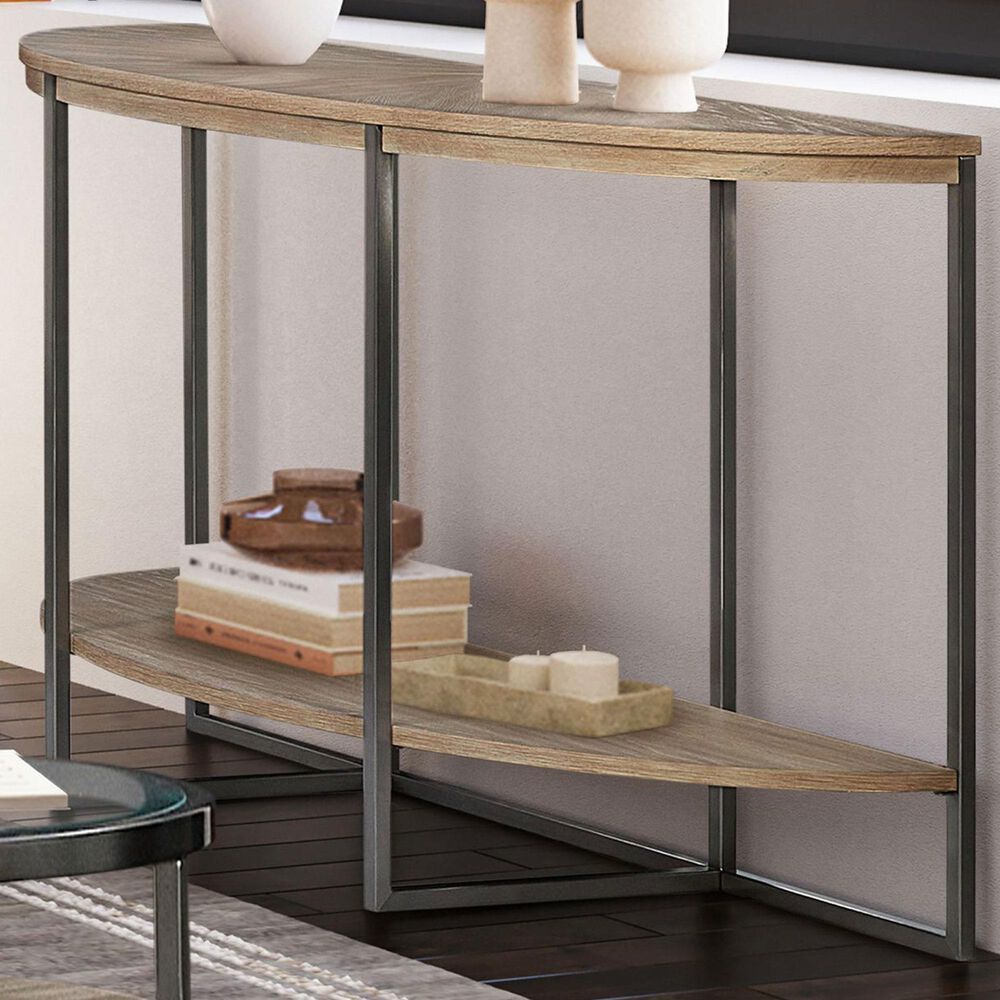 Belle Furnishings Paran Place Demilune Sofa Table in Natural, , large