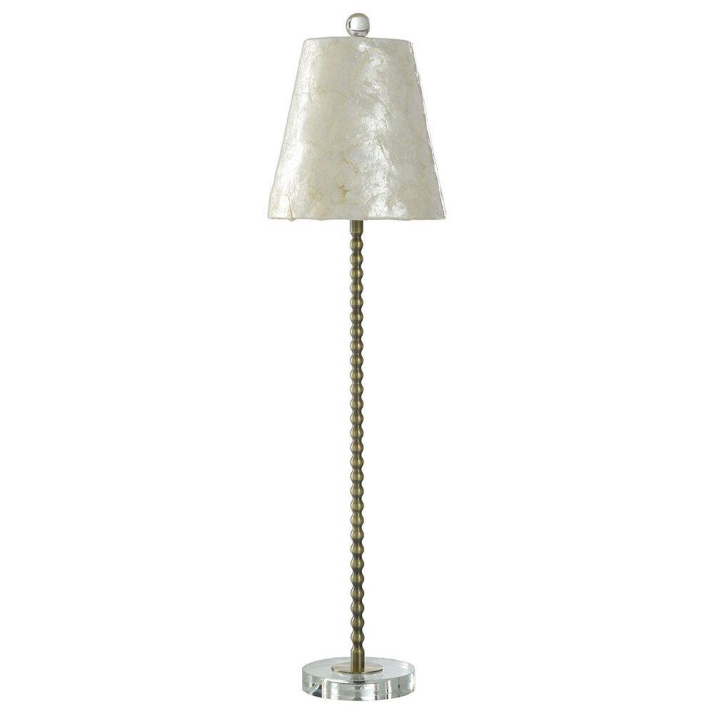Flair Industries Capiz Slim Buffet Lamp in Aged Brass, , large