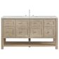 James Martin Vanities Breckenridge 60" Single Bathroom Vanity in Whitewashed Oak with 3 cm Ethereal Noctis Quartz Top and Rectangular Sink, , large